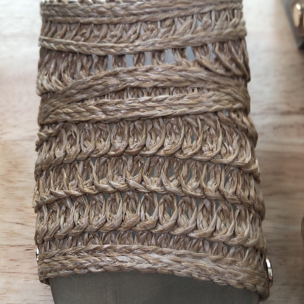 Kelsi Dagger Natural Woven Slide Mules with Brown Accents - Picture 4 of 9